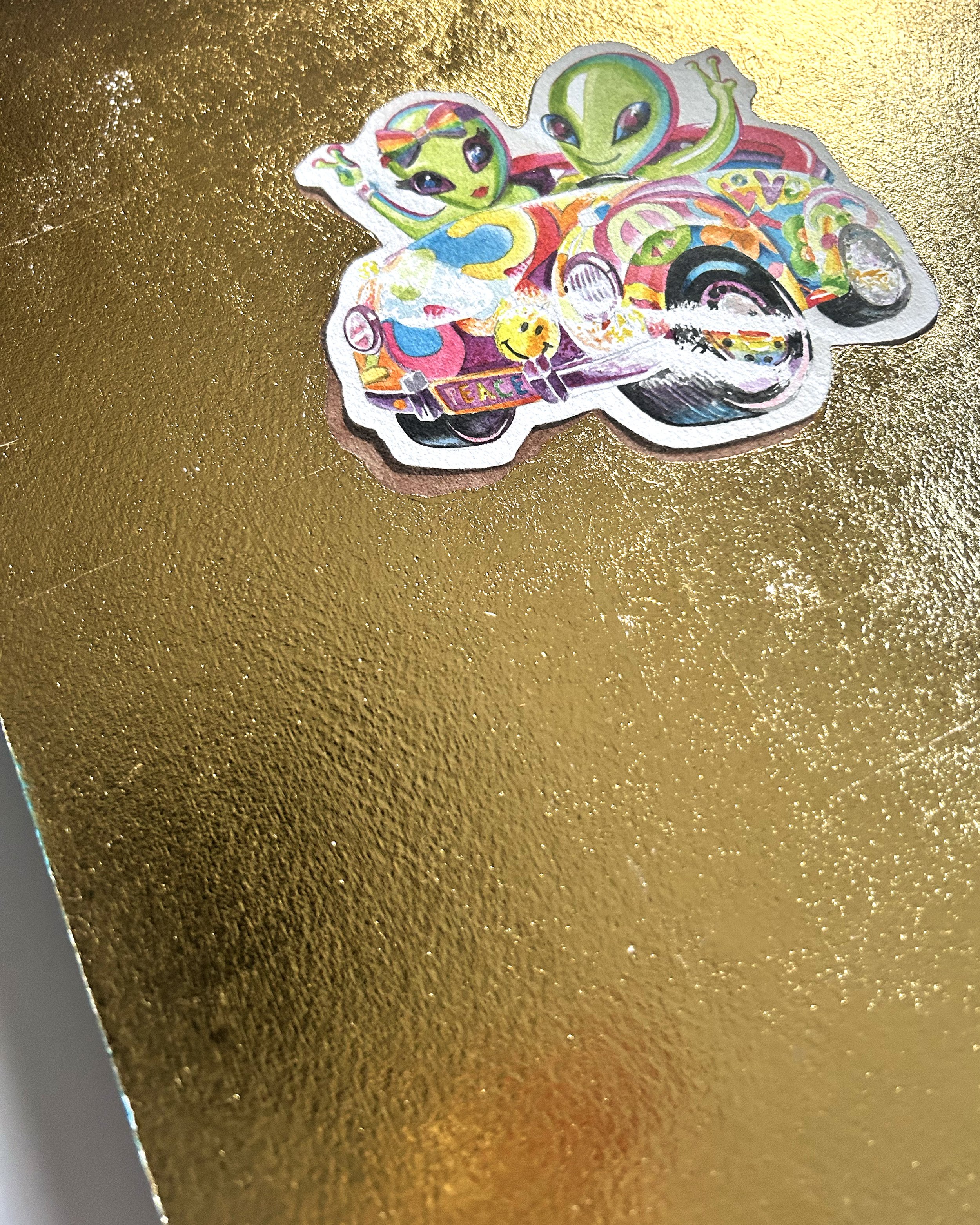 Nostalgic Lisa Frank inspired pop art painting of Zoomer and